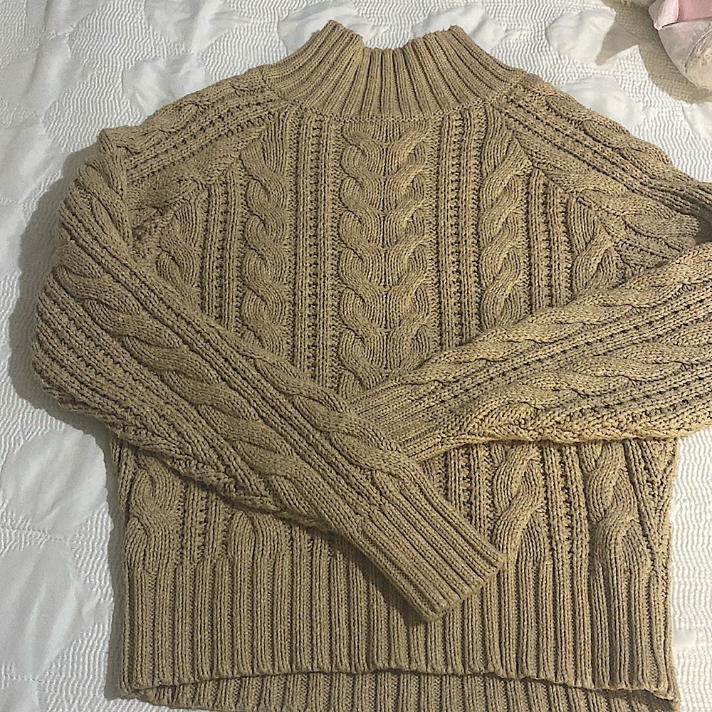 A New Day Capuchino Tan Mock Neck Sweater S